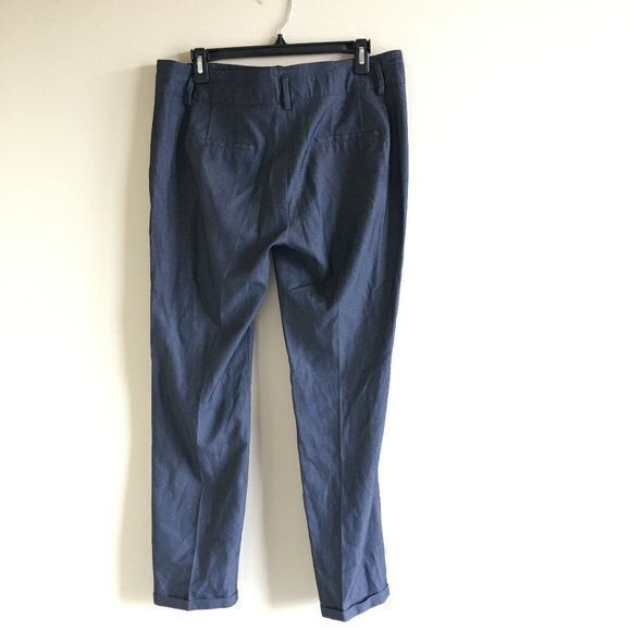 ZARA BASIC STRAIGHT LEG DRESS PANTS LIGHTWEIGHT NAVY BLUE WOMENS SIZE L - Picture 5 of 8